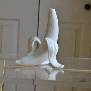Jonathan Adler White Bisque Porcelain Peeled Banana Bud Vase